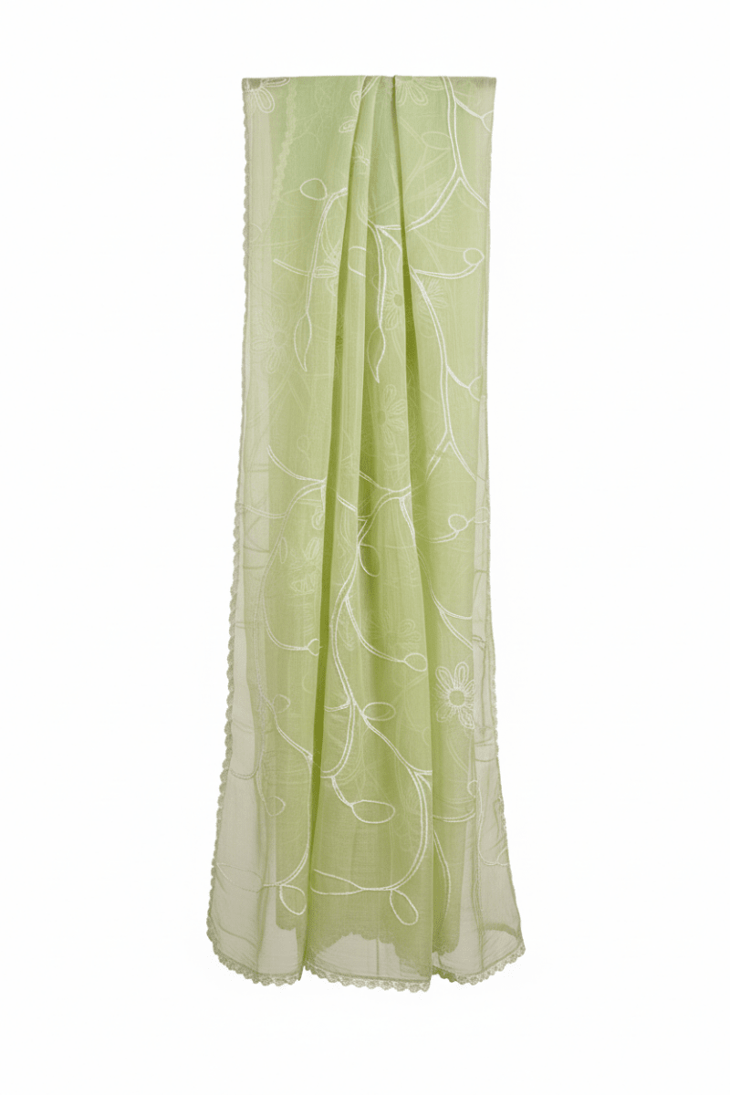 Beasy Premium Georgette Pastel Green Embroidered Kurti Set for Women - Beasymart