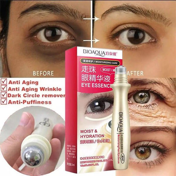 BIOAQUA Moisturizing Care Eye Essence Moist & Hydration Dark Circle Removal Brightening Eye Essence 15ml - Beasymart
