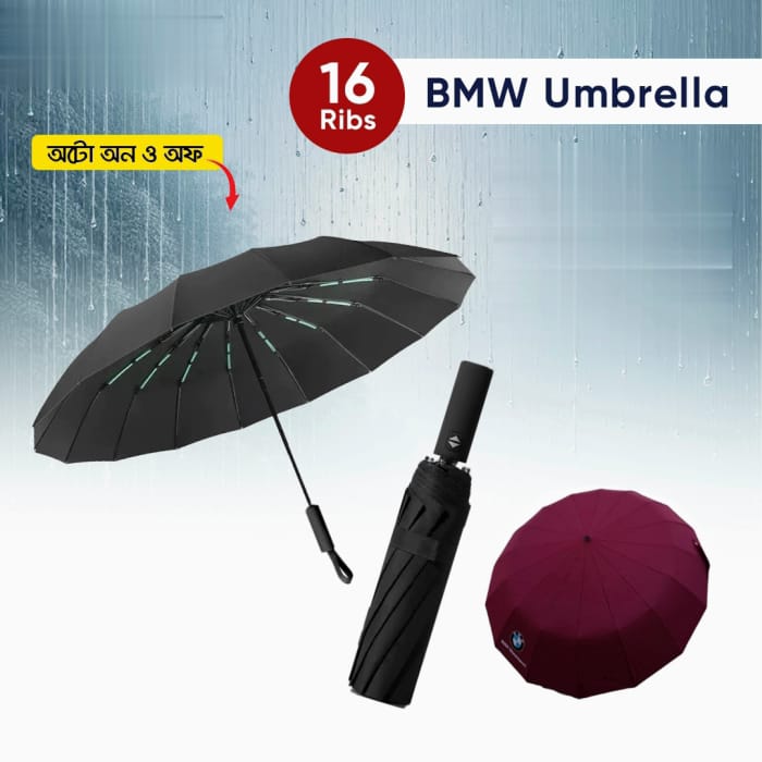 BMW 16 Ribs Umbrella Auto-Open/Close Wind Resistant - Beasymart