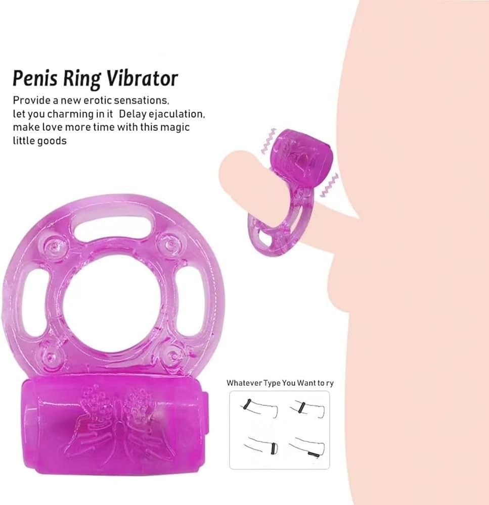 Butterfly Ring Delay And Vibration Long Lasting With Battery Included For Men Sensual Toys With 10pcs Battery - Beasymart