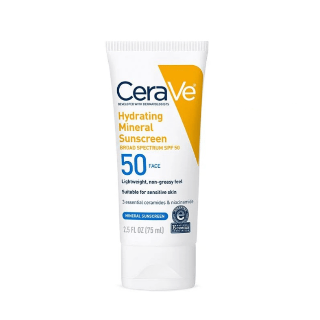 CeraVe Hydrating Mineral Face Sunscreen Broad Spectrum SPF 50 75ml - Beasymart