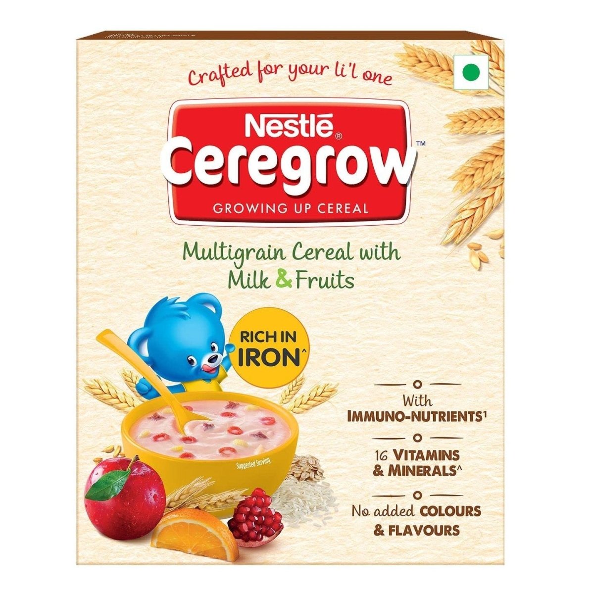 CEREGROW Junior Cereal- Milk, Multigrain & 5 Fruits 300g BiB - Beasymart
