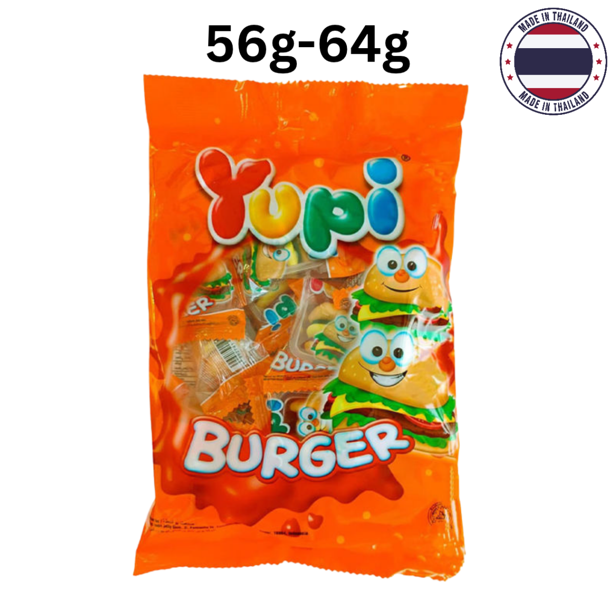 Delicious Mini Burger Gummy Candy (Thailand) 8 Mini Pack (56g-64g) - Beasymart