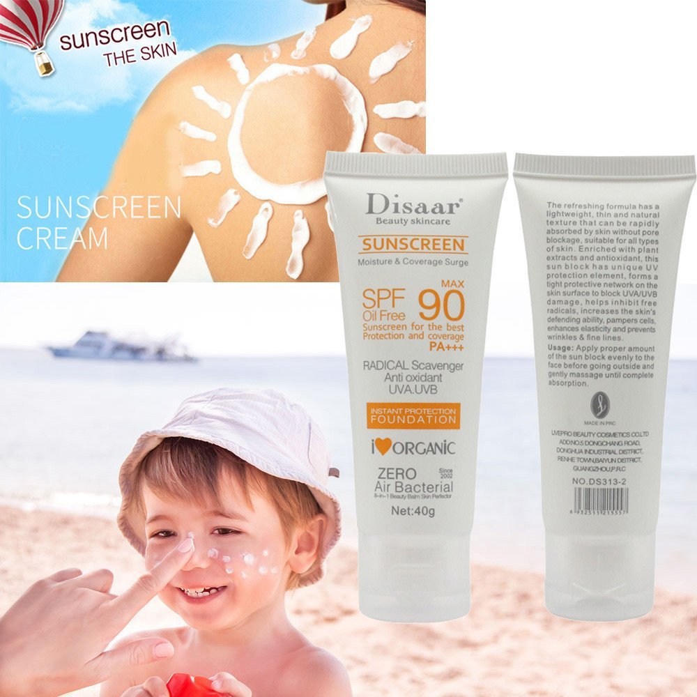 Disaar Beauty Skincare Sunscreen Instant Protection Skin Color SPF 90 Max 40g– Oil-Free Sunscreen For The Best Protection Coverage with PA+++, Moisturizing Sunscreen/Sunblock Coverage Cream - Beasymart