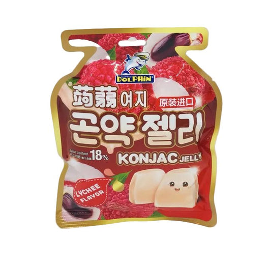 Dolphin Konjac Jelly 15s 18% Drinkable Juice Content Lychee Flavour Halal Ready Stock -Share The Joy With Family - Beasymart