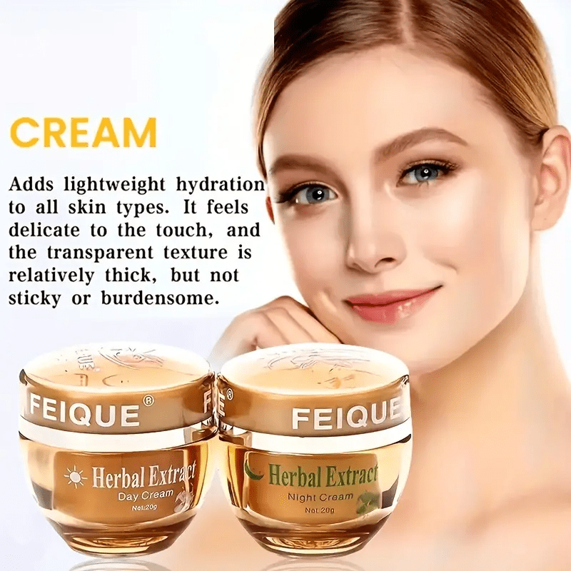 FEIQUE Herbal Extract Chinese Herbal Formula Whitening Anti-Freckle Set/ Anti-Melanin Anti-Freckle Whitening (2 in 1) Day & Night Cream (Made In China) - Beasymart