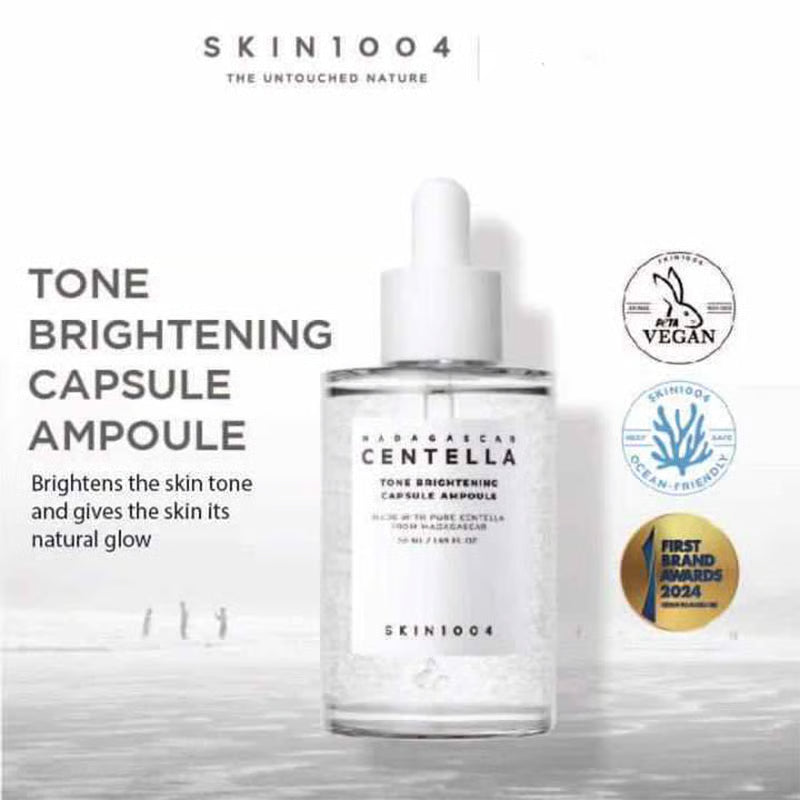 Skin 1004 Madagascar Centella Tone Brightening Capsule Ampoule 30ml + Simple Refreshing Facial Wash 150ml Combo