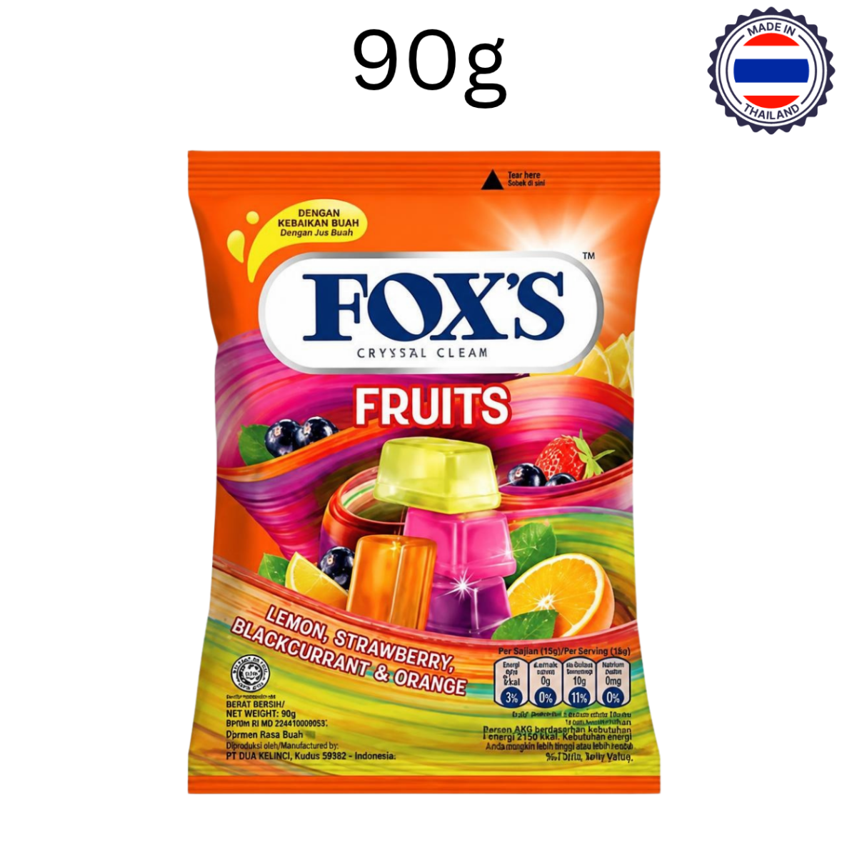 Foxs Crystal Clear Fruits Candy Pack 90gm - Beasymart