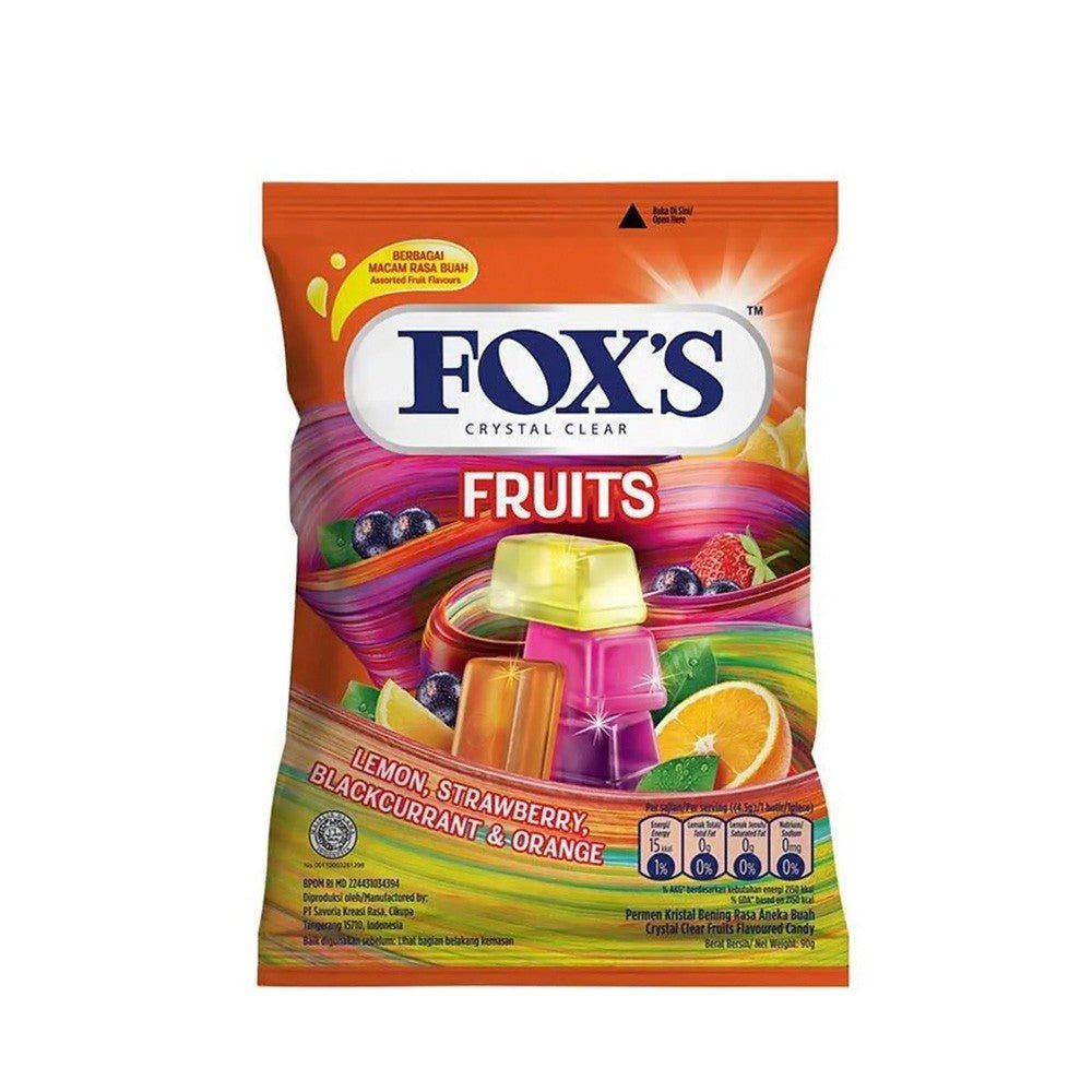 Foxs Crystal Clear Fruits Candy Pack 90gm - Beasymart