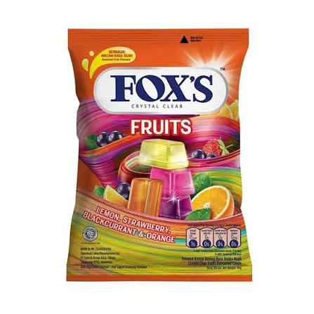 FOXS Crystal Clear Fruits Chocolate Candy Bag 90gm Assorted Fruit Flavored Hard Boiled Sweets Transparent Wrapper Snack Gift Pack For Kids Adults - Beasymart