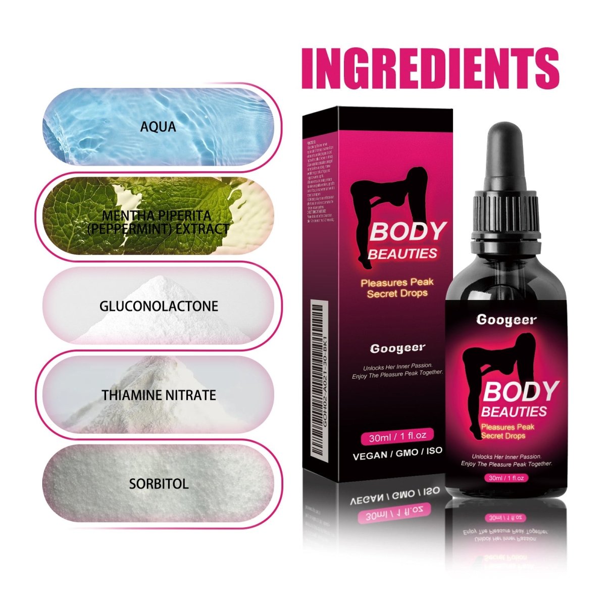 Googeer Body Beauties Sensual Oil Enhances Intimate Moments Creates Romantic Atmosphere Boosts Confidence Body Care 30ml - Beasymart