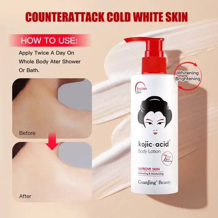 Guanjing Beauty Brighten Skin Kojic Acid Body Lotion Improve Skin Refreshing & Moisturizing 230ml - Beasymart