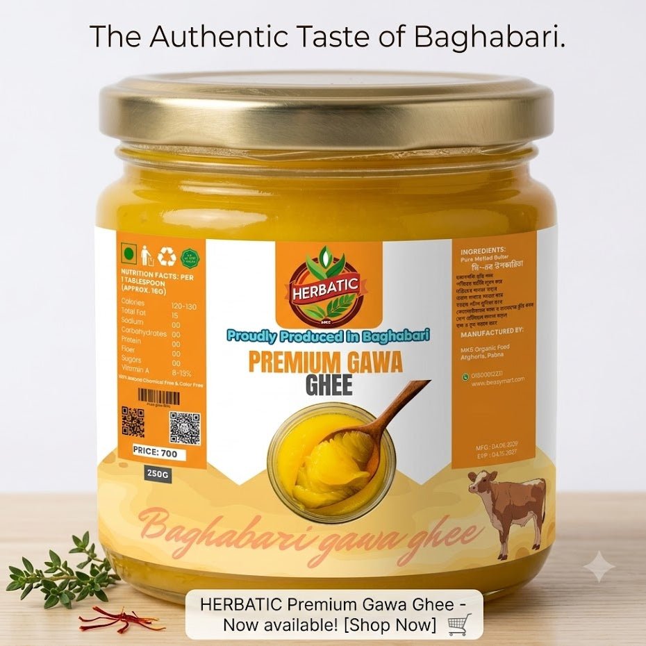 Herbatic Premium Sweet Ghee (Slow-Simmered From Desi Cow's Milk) – The Authentic Taste of Baghabari - Beasymart