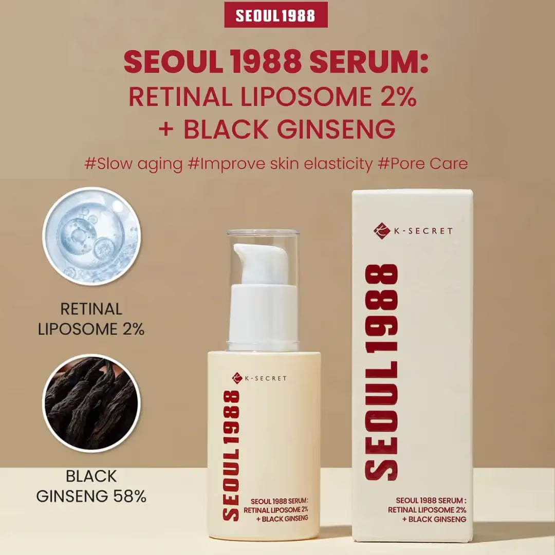 K-Secret Seoul 1988 Serum: Retinal Liposome 2% + Black Ginseng 30ml