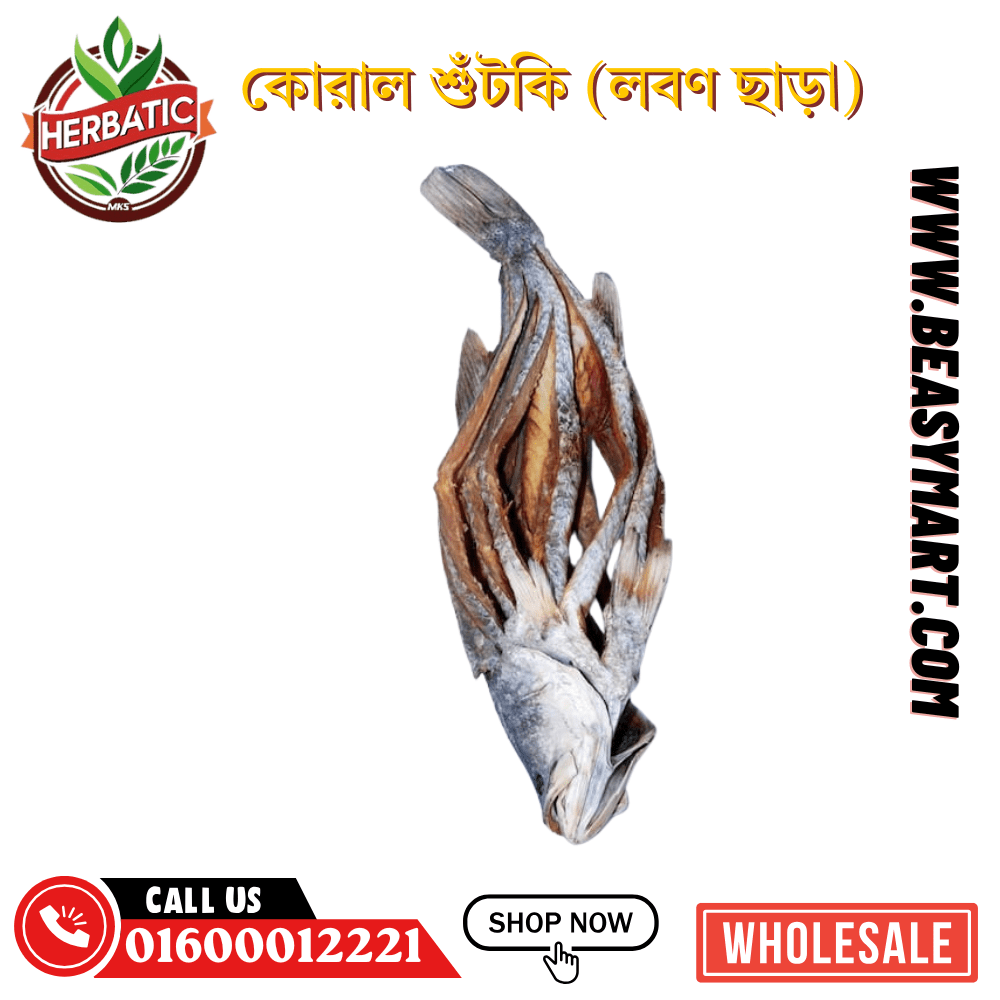 কোরাল শুঁটকি (লবণ ছাড়া) – প্রিমিয়াম অর্গানিক সীফুড (Dried Coral Fish Shutki) - Beasymart