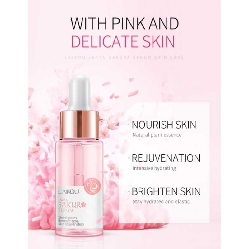 LAIKOU Japan Sakura Serum 17ml – Shrink Pores, Remove acne, Skin rejuvenation Japan Extract - Beasymart