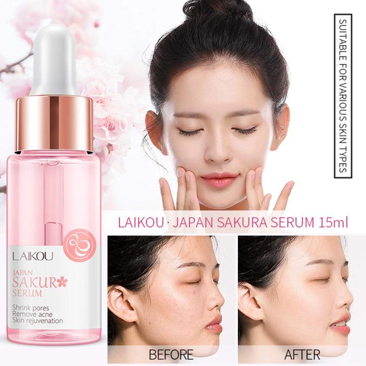 LAIKOU Japan Sakura Serum 17ml – Shrink Pores, Remove acne, Skin rejuvenation Japan Extract - Beasymart