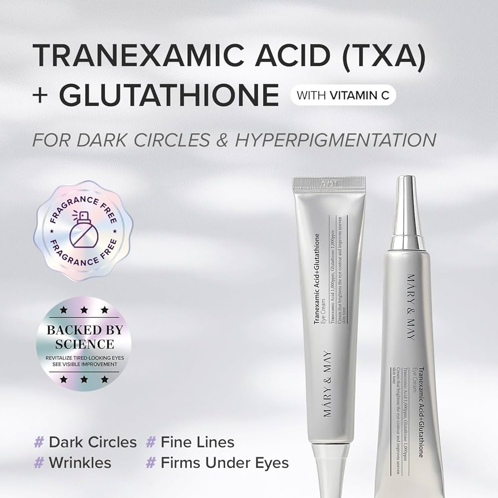 Mary & May Tranexamic Acid + Glutathione Eye Cream 12g (Buy 1 Get 1 Offer) - Beasymart