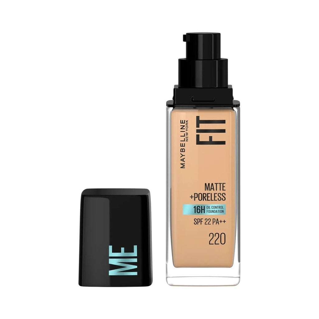 Maybelline Fit Me Matte + Poreless Liquid Foundation SPF22 - Natural Beige 220 - Oil-Free & Lightweight - Beasymart