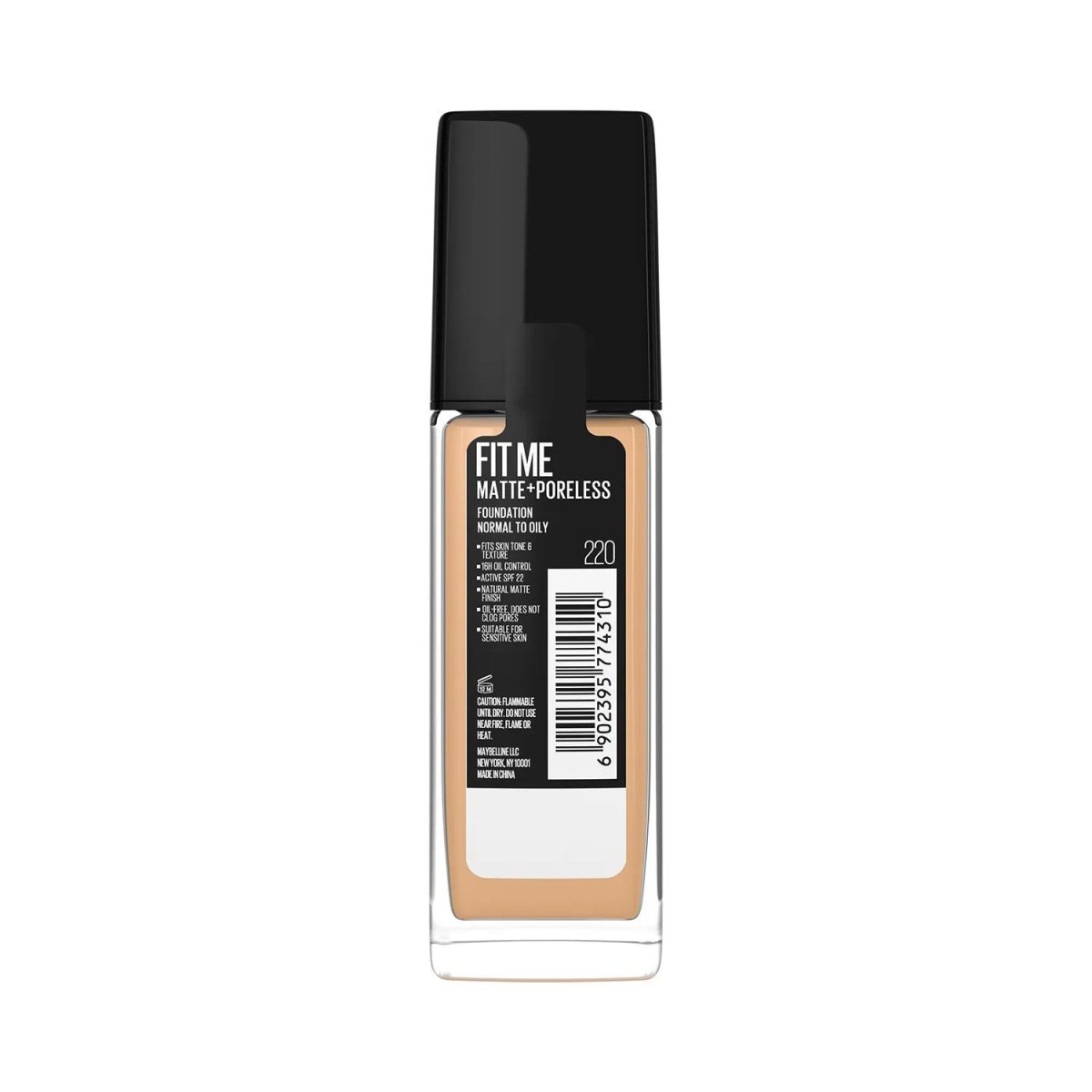 Maybelline Fit Me Matte + Poreless Liquid Foundation SPF22 - Natural Beige 220 - Oil-Free & Lightweight - Beasymart
