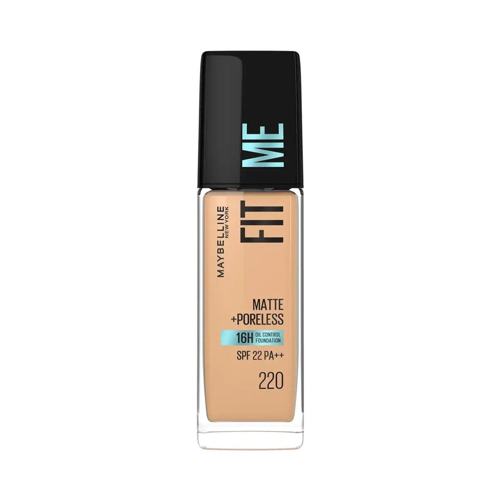 Maybelline Fit Me Matte + Poreless Liquid Foundation SPF22 - Natural Beige 220 - Oil-Free & Lightweight - Beasymart