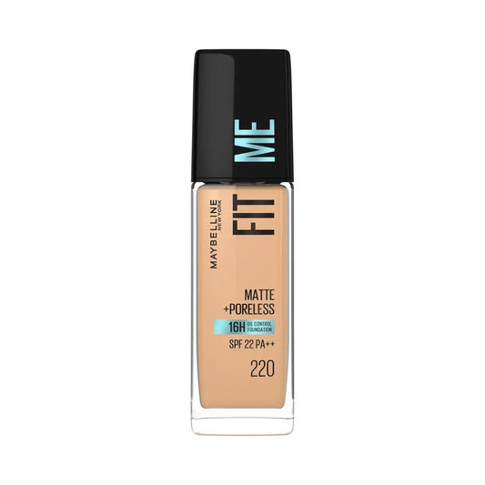 Maybelline Fit Me Matte + Poreless Liquid Foundation SPF22 - Natural Beige 220 - Oil-Free & Lightweight - Beasymart