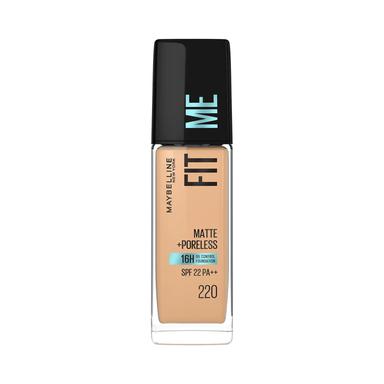 Maybelline Fit Me Matte + Poreless Liquid Foundation SPF22 - Natural Beige 220 - Oil-Free & Lightweight - Beasymart