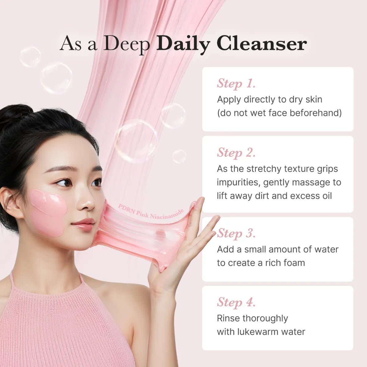 Medicube PDRN Pink Niacinamide Whip Cleanser - 120g - Beasymart