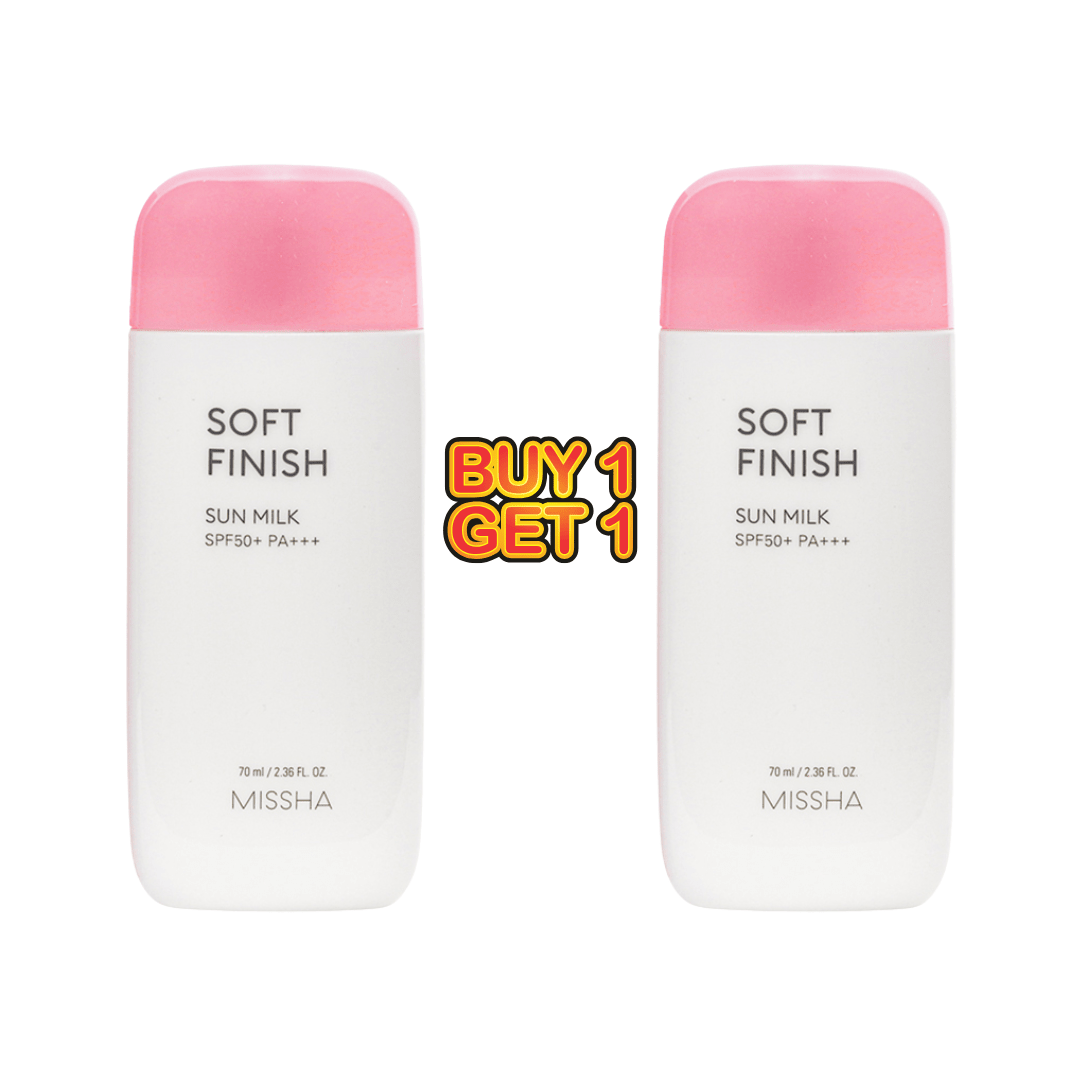 Missha All Around Safe Block Soft Finish Sun Milk SPF 50+ PA+++ 70ml Lightweight Sunscreen Buy 1 Get 1 - Beasymart