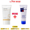 Mistine Acne Clear Facial Foam 85g With Missha All Around Safe Block Cotton Sun SPF50+ 2pcs Combo - Beasymart