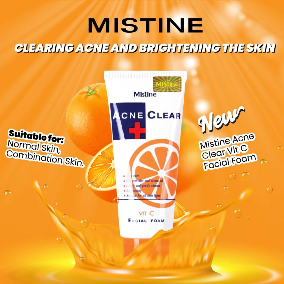 Mistine Acne Clear Facial Foam Combo Buy 2pcs Combo Offer - Beasymart