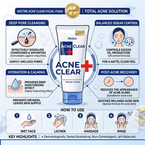 Mistine Acne Clear Facial Foam Combo Buy 2pcs Combo Offer - Beasymart