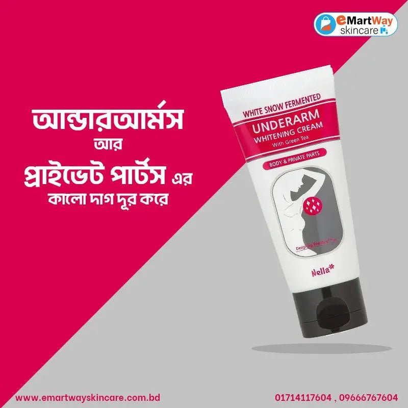 Nella White Snow Fermented Underarm Whitening Cream with Green Tea 50ml - Beasymart