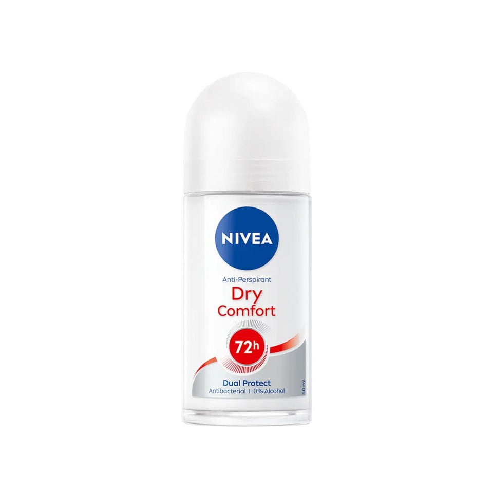 NIVEA 72h Dry Comfort Anti-Perspirant Roll-On 50ml - 72H Sweat & Odour Protection - Beasymart