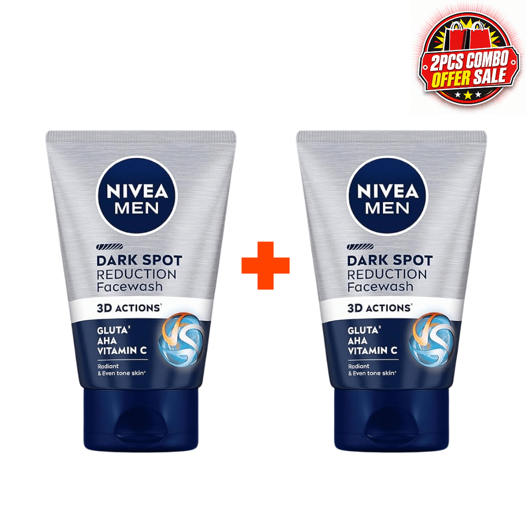 Nivea Men Dark Spot Reduction Face Wash 50ml 2Pcs Combo Offer - Beasymart