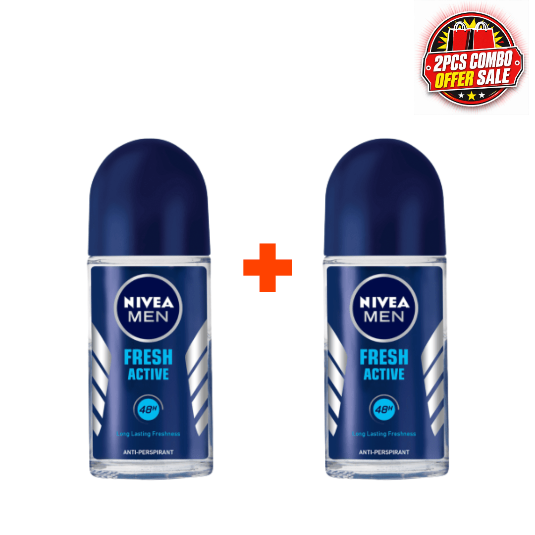 Nivea Men Roll On Fresh Active 50ml 2Pcs Combo Offer - Beasymart