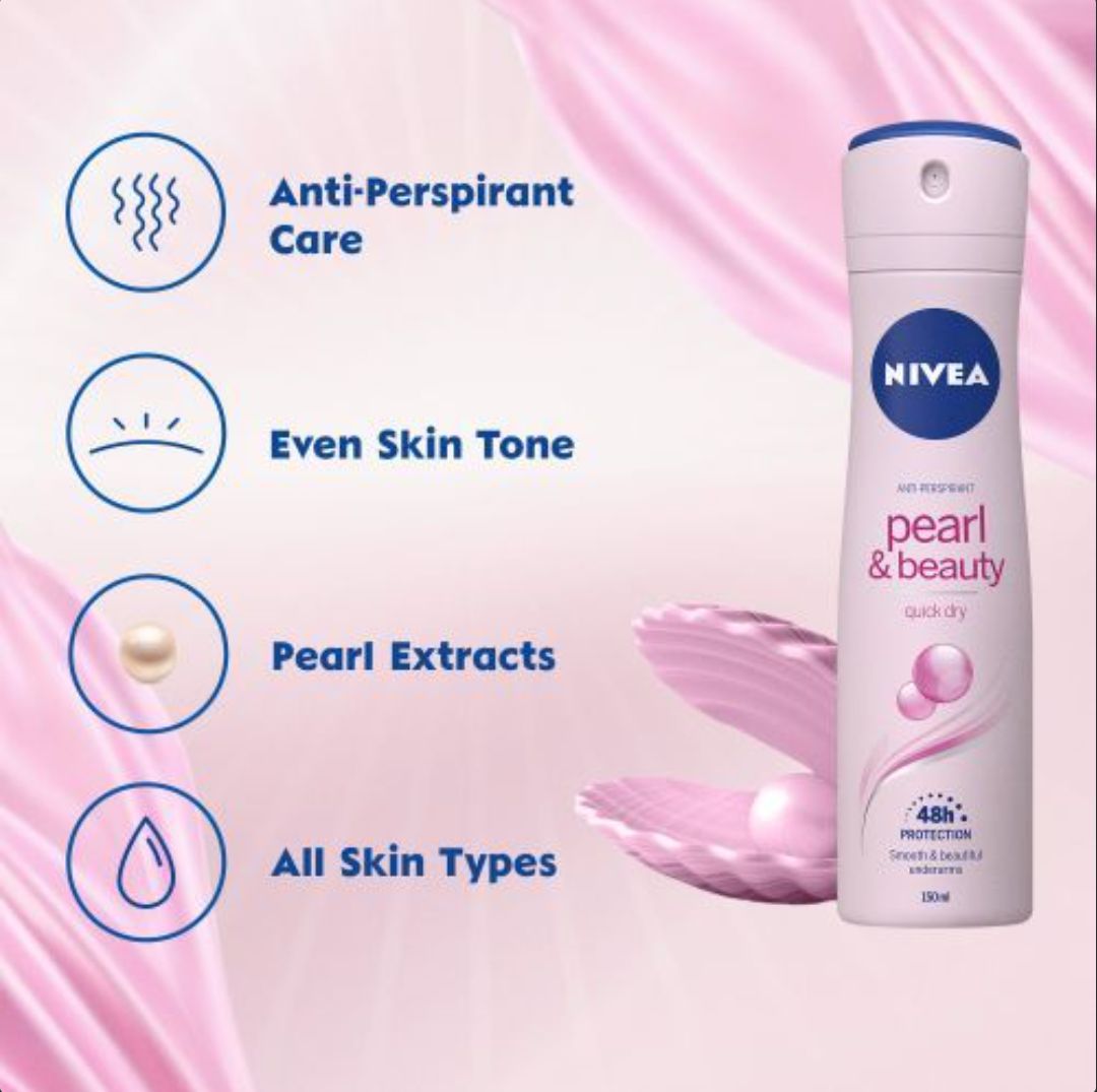 Nivea Pearl & Beauty Deodorant Spray 150ML - Beasymart