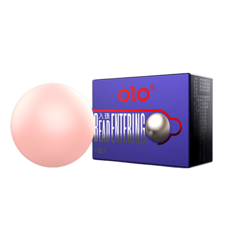 OLO Bead Entering condom 3cm, Smooth Condom + 1 Silicon Ball - Box of 1 Condom - Beasymart