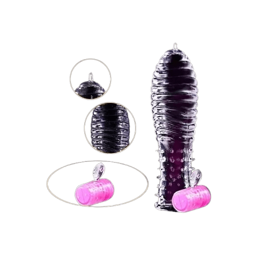 Premium Vibrate Crystal Spike Condom Men Enlarger Sleeve - Beasymart