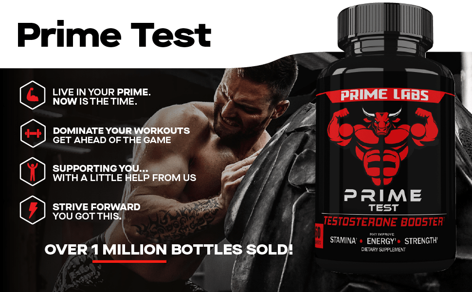 Prime Labs Prime Test Testosterone Booster For Men, 90 Caplets - Beasymart