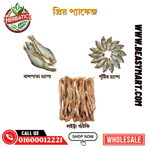 প্রিয় শুঁটকি প্যাকেজ ( Priyo Dry Fish Combo) - ৫০০ গ্রাম - Beasymart