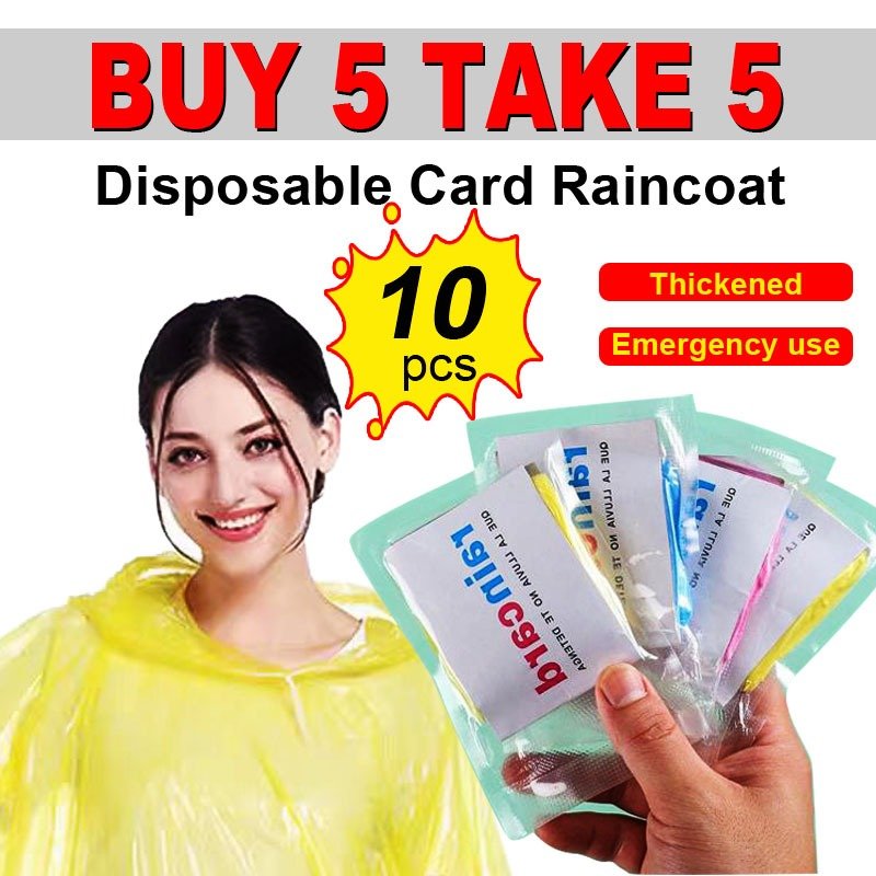 Rain Card - Wallet Pocket Raincoat, Unisex Raincoat For Men and Women 10pcs Combo - Beasymart