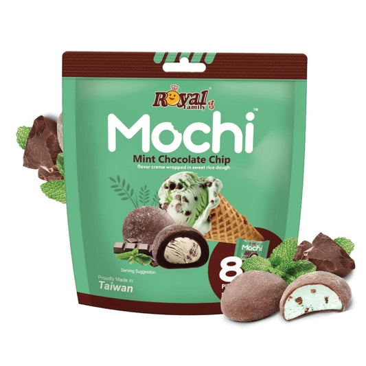 Royal Family Mochi Mint Chocolate Chip 8 Pieces Pack Chocolate - Beasymart