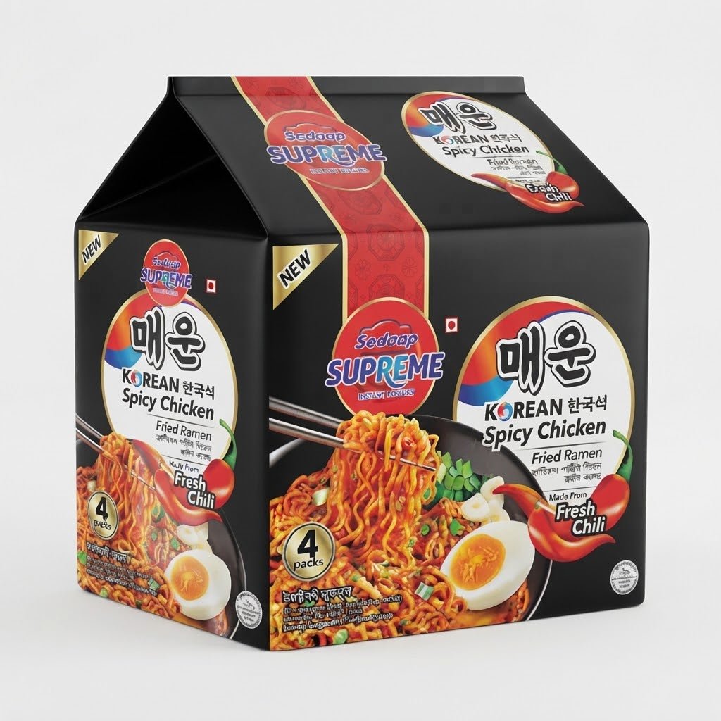 Sedaap Supreme Instant Noodles Korean Spicy Chicken 348g - Beasymart