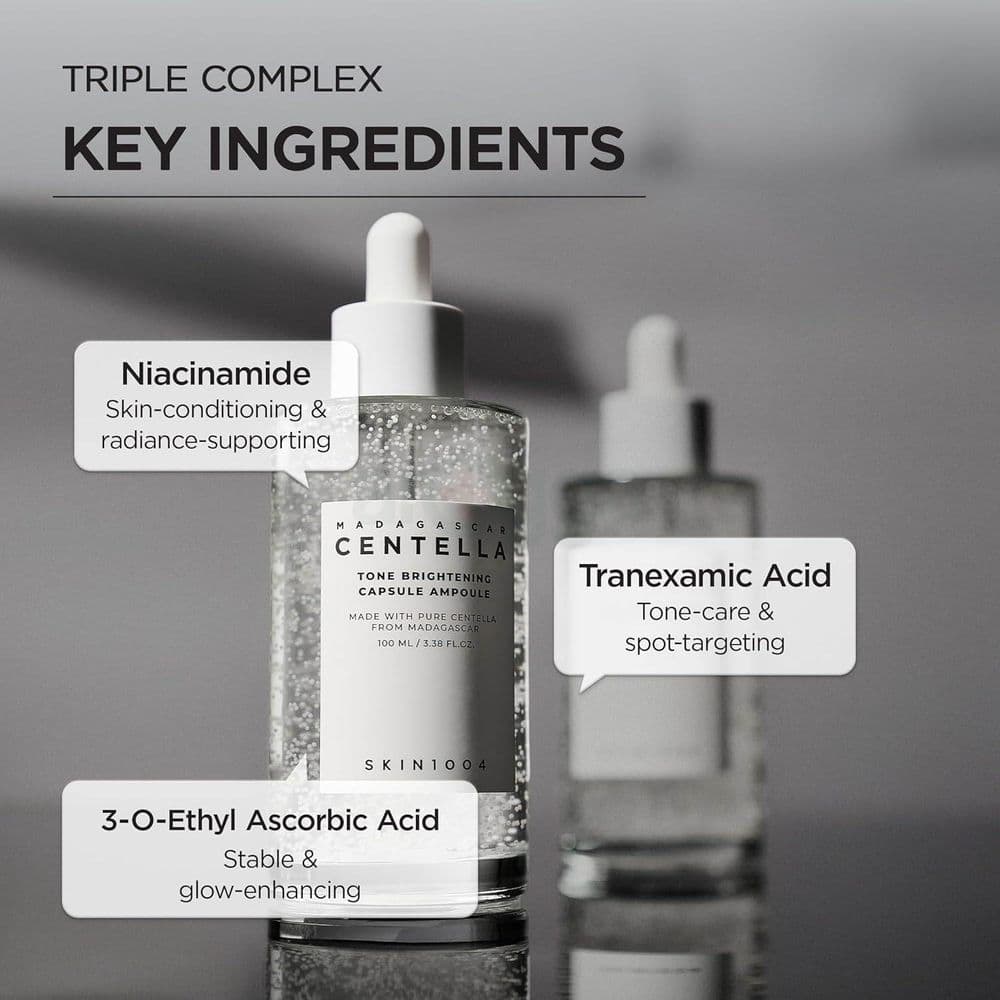 Skin 1004 Madagascar Centella Tone Brightening Capsule Ampoule 30ml + Simple Refreshing Facial Wash 150ml Combo - Beasymart