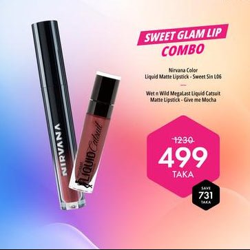 Sweet Glam Lip Combo – Wet n Wild Give Me Mocha + Nirvana Color Sweet Sin L06 - Beasymart