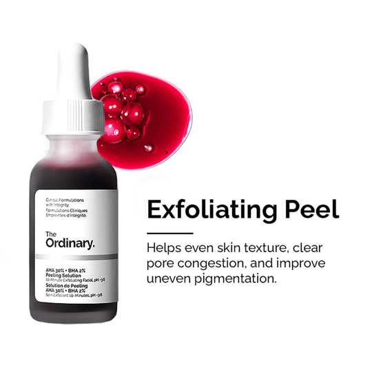 The Ordinary AHA 30% + BHA 2% Peeling Solution – 30ml Exfoliating and Skin Clarifying Treatment - Beasymart