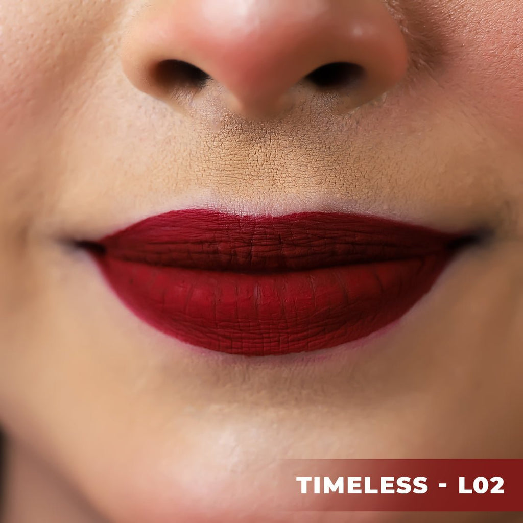 Timeless Lipstick Set ( Nirvana Color Liquid Matte Lipstick - Timeless L02 + wet n wild MegaLast Liquid Catsuit Matte Lipstick - Give Me Mocha) - Beasymart