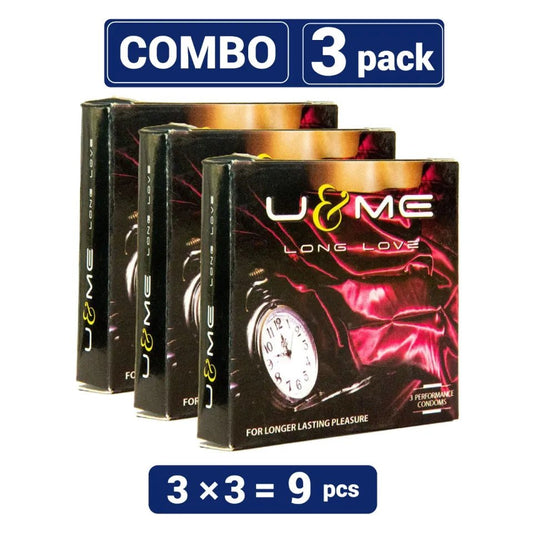 U & ME Long Love Condom 3's X 3 Pack Combo - Beasymart