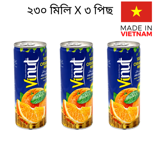 Vinut Orange Juice With Pulp 230ml x 3pcs = 690ml Premium Value Pack - Beasymart